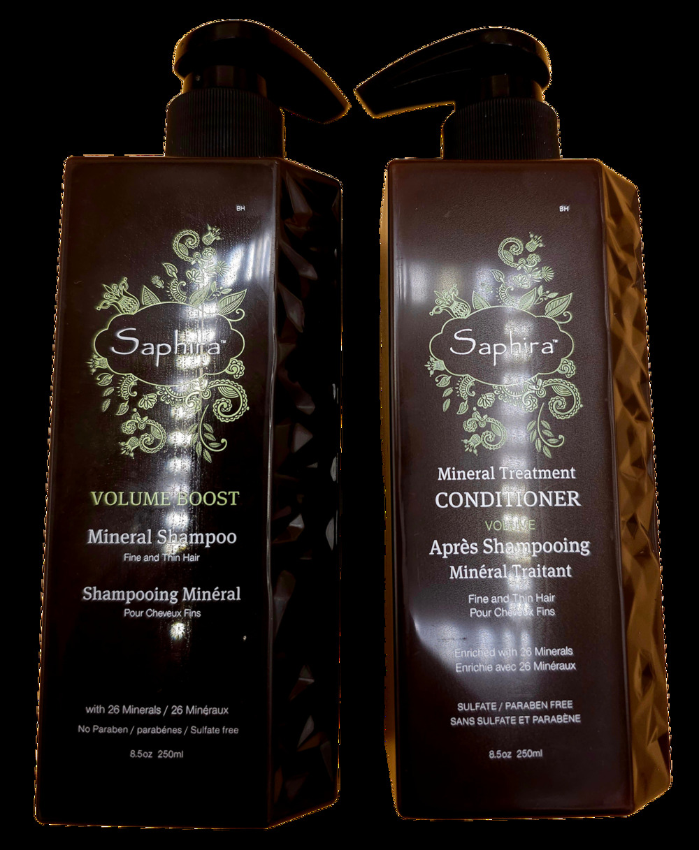 Saphira Mineral Treatment Shampoo + Conditioner Set Volume Boosting 8.5 oz Each